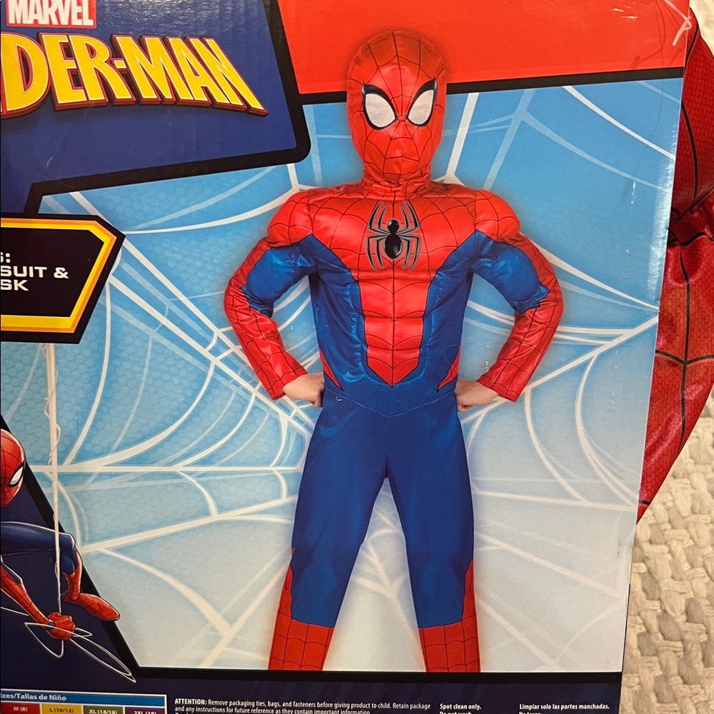 Marvel Spider-Man Official Boys Youth Halloween Costume  Boys Size Large 10/12